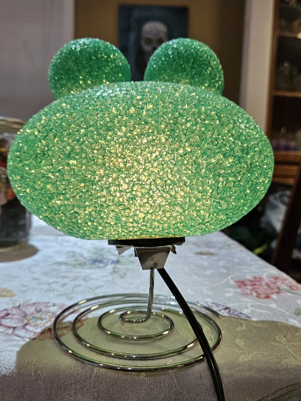 y2k green frog lamp WORKS